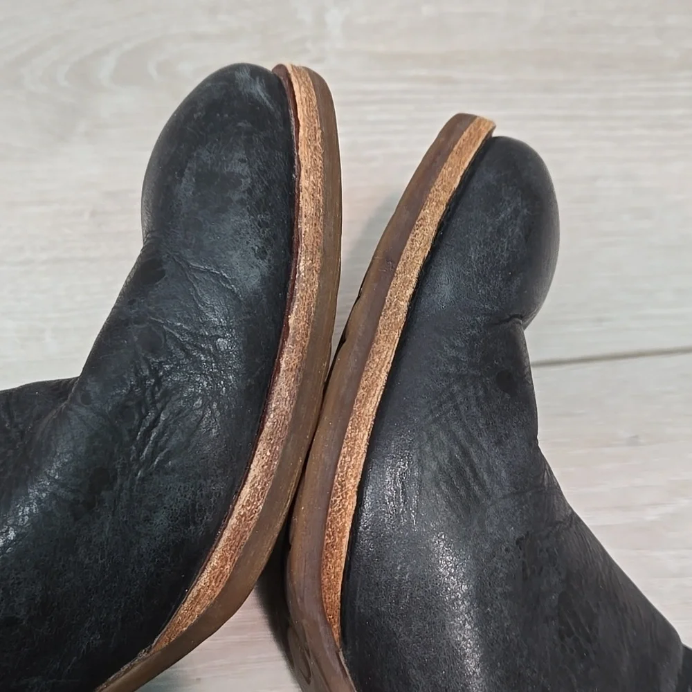 Kork Ease Women Black Distressed  Leather Ankle Boots Moto Shoes Sz 8.5M